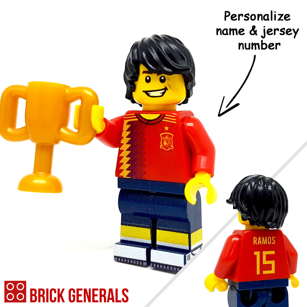 Lego Custom Minifig Personalized Spain Soccer Player