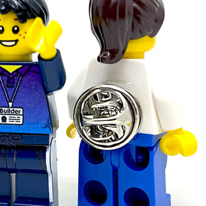 Minifigure lapel pin attachment