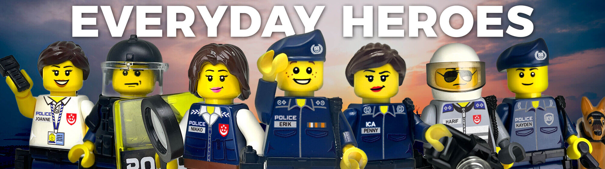 Custom Singapore Home Team Police Minifigures